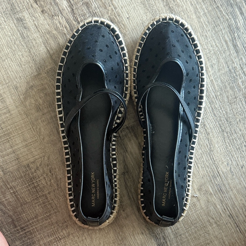 Marc New York Black Mesh Espadrilles